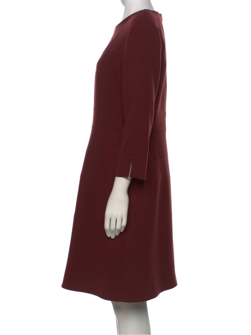 NATAN (luxury) $850 • 18” PTP Small • Scoop Neck Knee-Length Dress Burgundy - Picture 4 of 7